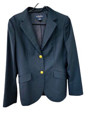 Brooks Brothers Women’s Blazer Suit Jacket Sz 6 Navy Blue Wool 2 Button Academia
